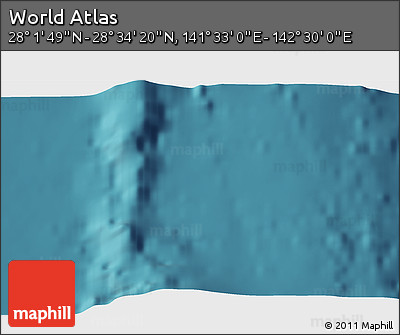 Satellite 3D Map of the Area around 28° 18' 5" N, 142° 1' 30" E