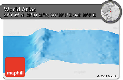 Physical Panoramic Map of the Area around 28° 18' 5" N, 142° 1' 30" E