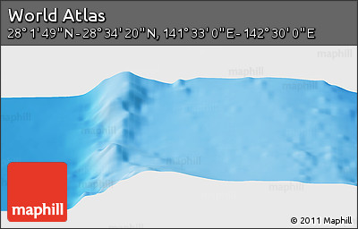 Physical Panoramic Map of the Area around 28° 18' 5" N, 142° 1' 30" E