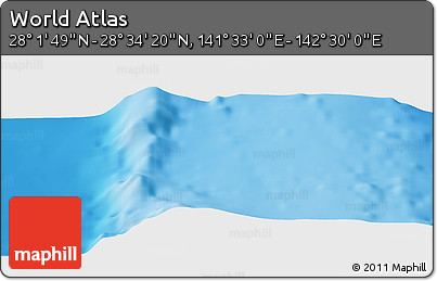 Physical Panoramic Map of the Area around 28° 18' 5" N, 142° 1' 30" E