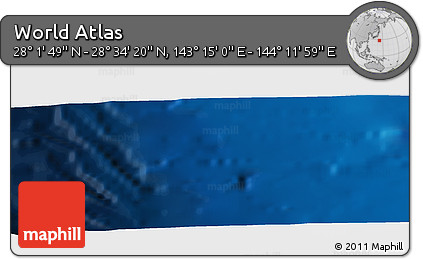 Physical Panoramic Map of the Area around 28° 18' 5" N, 143° 43' 29" E