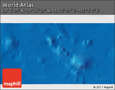 Physical 3D Map of the Area around 28° 18' 5" N, 144° 34' 29" E