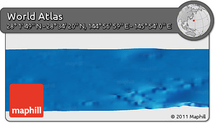 Physical Panoramic Map of the Area around 28° 18' 5" N, 145° 25' 30" E