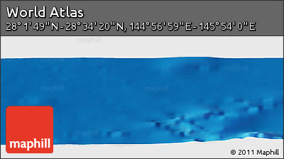 Physical Panoramic Map of the Area around 28° 18' 5" N, 145° 25' 30" E