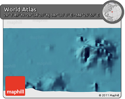 Satellite 3D Map of the Area around 28° 18' 5" N, 147° 58' 29" E