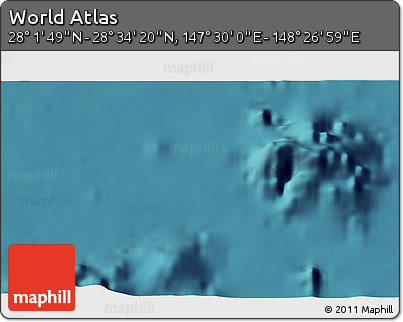 Satellite 3D Map of the Area around 28° 18' 5" N, 147° 58' 29" E