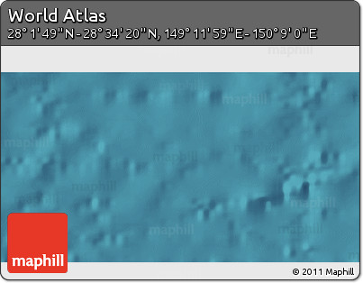 Satellite 3D Map of the Area around 28° 18' 5" N, 149° 40' 30" E