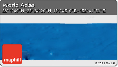 Physical Panoramic Map of the Area around 28° 18' 5" N, 152° 13' 29" E