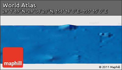 Physical Panoramic Map of the Area around 28° 18' 5" N, 154° 46' 30" E