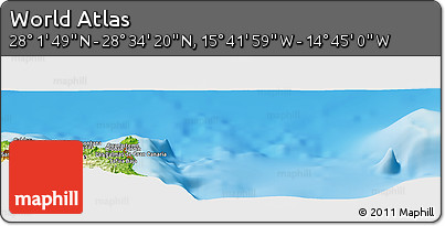 Physical Panoramic Map of the Area around 28° 18' 5" N, 15° 13' 29" W
