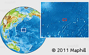 Physical Location Map of the area around 28° 18' 5" N, 163° 16' 30" E