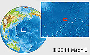 Physical Location Map of the area around 28° 18' 5" N, 164° 7' 30" E