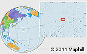 Political Location Map of the area around 28° 18' 5" N, 164° 7' 30" E