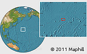 Satellite Location Map of the area around 28° 18' 5" N, 164° 7' 30" E