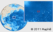 Shaded Relief Location Map of the area around 28° 18' 5" N, 164° 7' 30" E