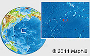 Physical Location Map of the area around 28° 18' 5" N, 170° 55' 30" E