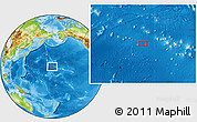 Physical Location Map of the area around 28° 18' 5" N, 178° 34' 29" E