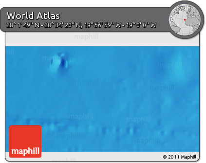 Physical 3D Map of the Area around 28° 18' 5" N, 19° 28' 30" W