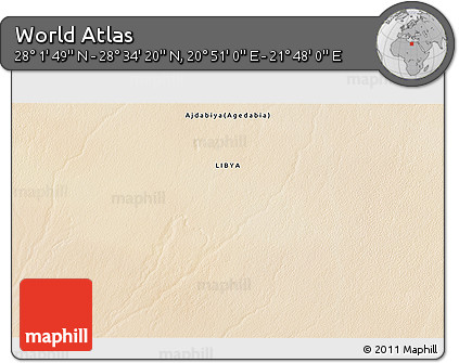 Satellite 3D Map of the Area around 28° 18' 5" N, 21° 19' 30" E