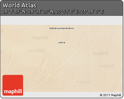 Satellite 3D Map of the Area around 28° 18' 5" N, 21° 19' 30" E