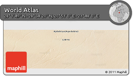 Satellite Panoramic Map of the Area around 28° 18' 5" N, 21° 19' 30" E