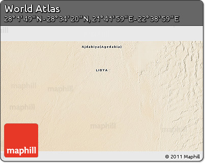 Satellite 3D Map of the Area around 28° 18' 5" N, 22° 10' 29" E