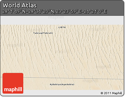 Satellite 3D Map of the Area around 28° 18' 5" N, 23° 52' 30" E