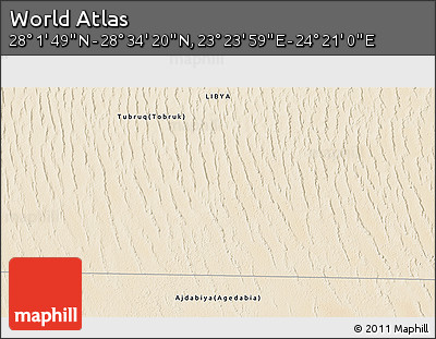 Satellite 3D Map of the Area around 28° 18' 5" N, 23° 52' 30" E