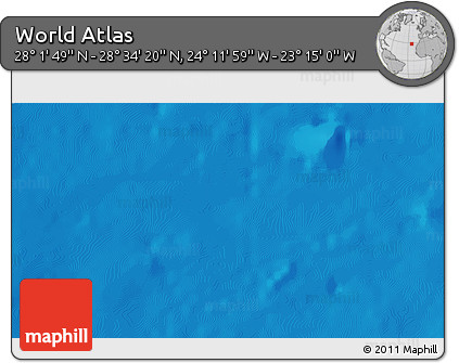 Physical 3D Map of the Area around 28° 18' 5" N, 23° 43' 30" W