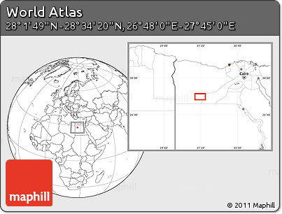 Blank Location Map of the Area around 28° 18' 5" N, 27° 16' 29" E