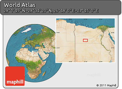 Satellite Location Map of the Area around 28° 18' 5" N, 27° 16' 29" E