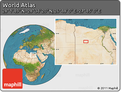 Satellite Location Map of the Area around 28° 18' 5" N, 27° 16' 29" E