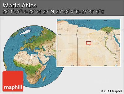 Satellite Location Map of the Area around 28° 18' 5" N, 27° 16' 29" E