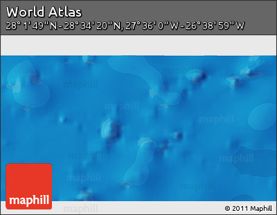 Political 3D Map of the Area around 28° 18' 5" N, 27° 7' 30" W