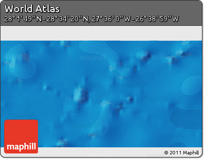 Political 3D Map of the Area around 28° 18' 5" N, 27° 7' 30" W