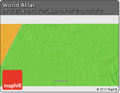 Political 3D Map of the Area around 28° 18' 5" N, 28° 7' 30" E