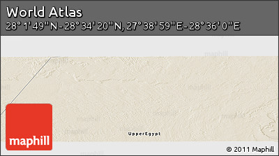 Shaded Relief Panoramic Map of the Area around 28° 18' 5" N, 28° 7' 30" E