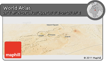 Satellite Panoramic Map of the Area around 28° 18' 5" N, 28° 58' 30" E
