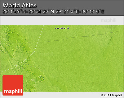 Physical 3D Map of the Area around 28° 18' 5" N, 29° 49' 30" E