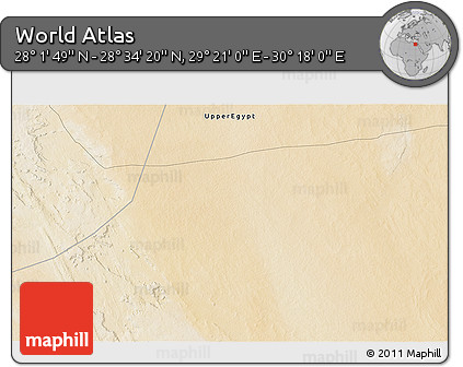 Satellite 3D Map of the Area around 28° 18' 5" N, 29° 49' 30" E