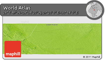 Physical Panoramic Map of the Area around 28° 18' 5" N, 29° 49' 30" E