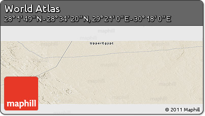 Shaded Relief Panoramic Map of the Area around 28° 18' 5" N, 29° 49' 30" E