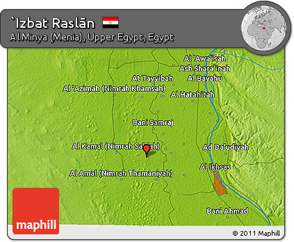 Physical 3D Map of `Izbat Raslān