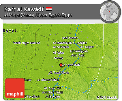 Physical 3D Map of Kafr Al Kawādī