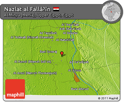 Physical 3D Map of Nazlat Al Fallāḩīn