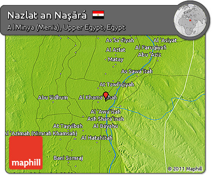 Physical 3D Map of Nazlat An Naşārá
