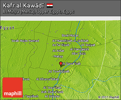 Physical 3D Map of Kafr Al Kawādī