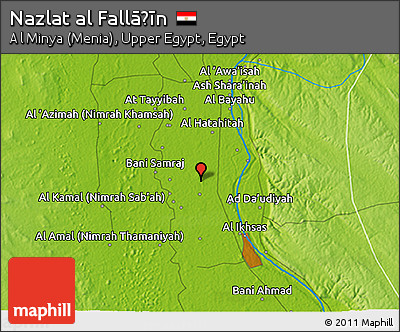 Physical 3D Map of Nazlat Al Fallāḩīn