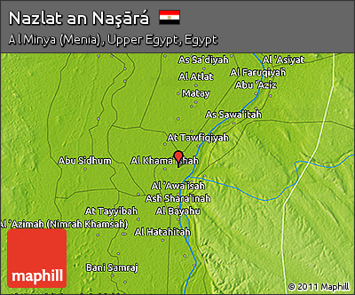 Physical 3D Map of Nazlat An Naşārá