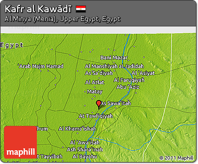 Physical 3D Map of Kafr Al Kawādī